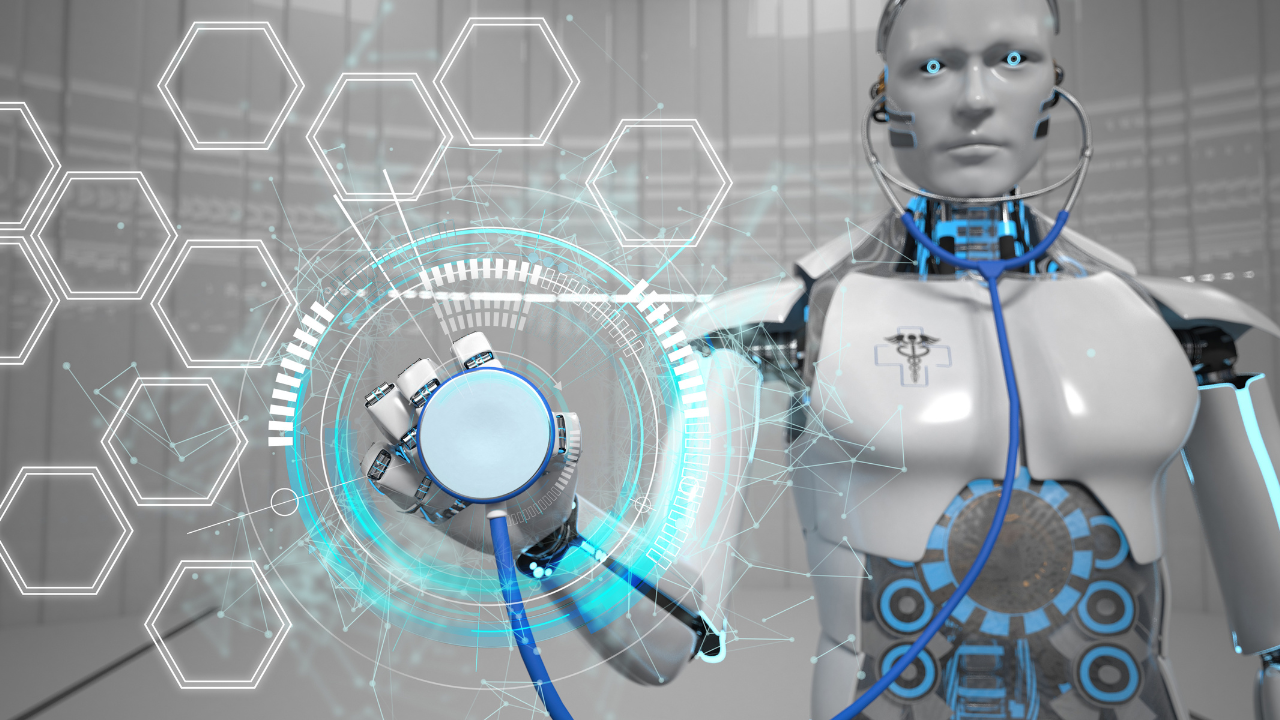 Robot Stethoscope Hexagons HUD. Image Credit: Adobe Stock Images/Alexander Limbach