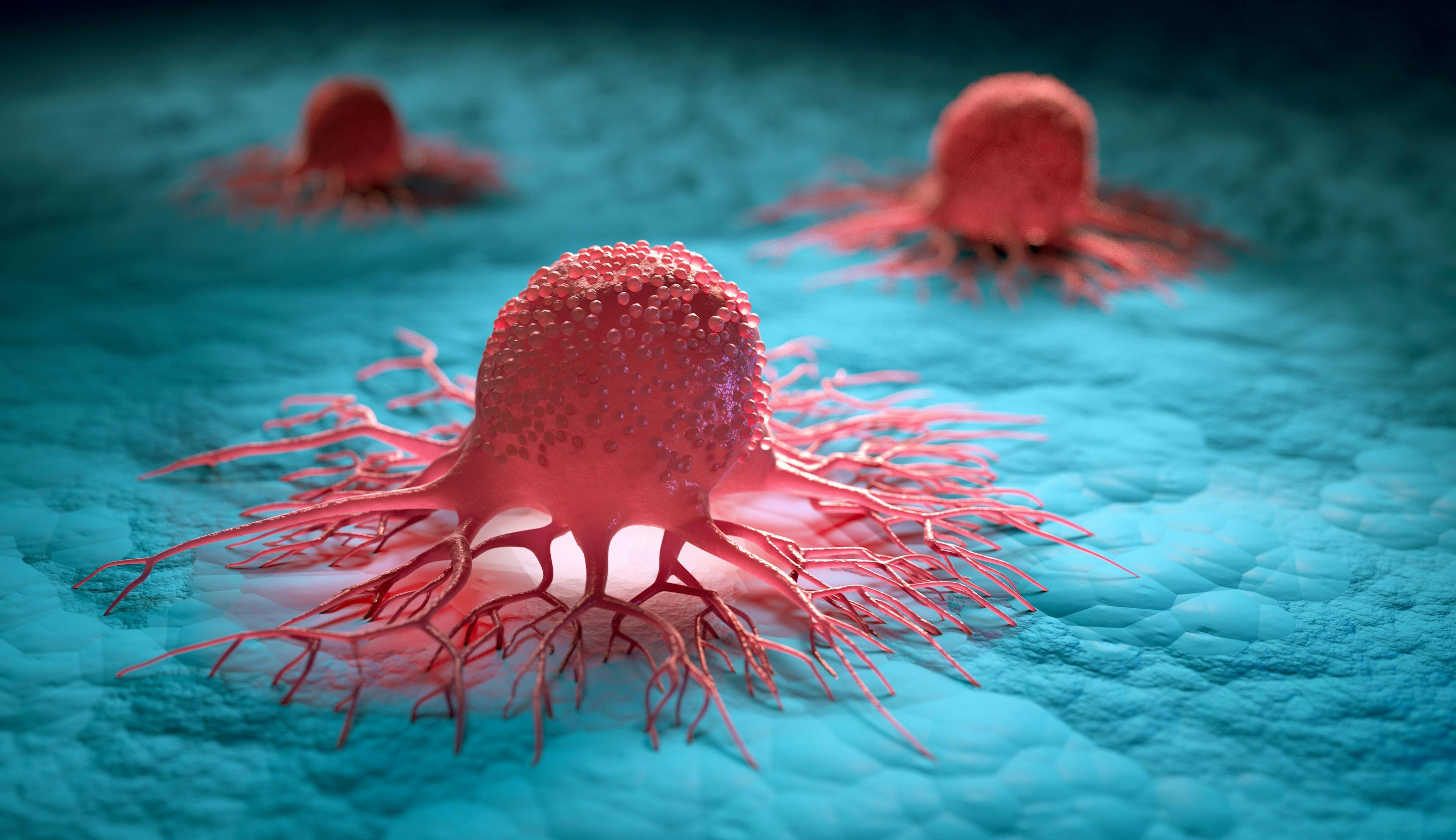 Image credit: peterschreiber.media | stock.adobe.com. Group of isolated cancer cells - 3d illustration