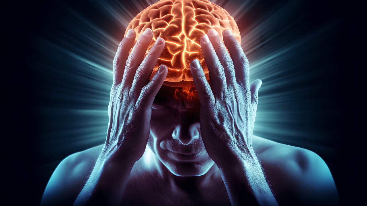 Human Brain Neurology Burning Head and Stress, Headace, Migraines with Strong Emotinal Impact. Image Credit: Adobe Stock Images/devilkiddy
