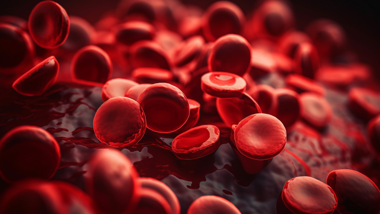 Red blood cells in a hemoglobinopathy, AI Generative. Image Credit: Adobe Stock Images/Катерина Євтехова
