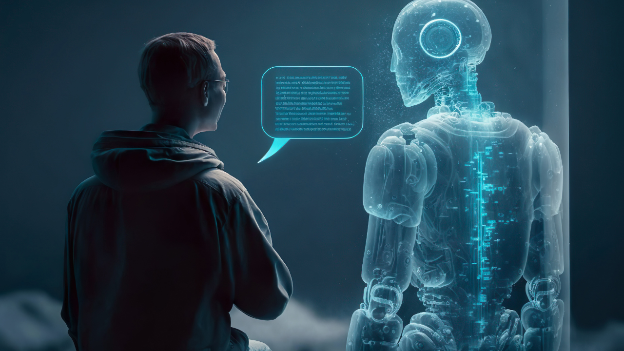 person talking with robotic ai.futuristic technology or machine learning concepts.Generative ai technology. Image Credit: Adobe Stock Images/Limitless Visions