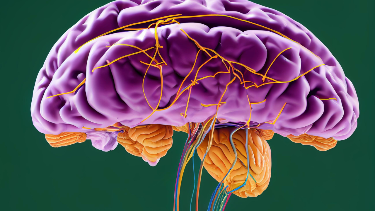 Deep brain stimulation (DBS) illustration. Electrodes placement for deep brain stimulation with a sagital perspective. Generative AI. Image Credit: Adobe Stock Images/J