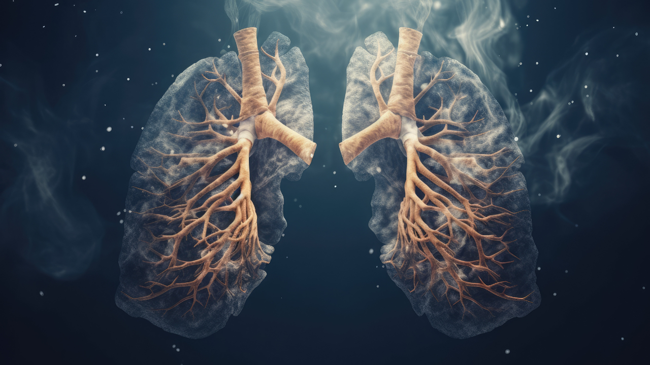 Smoking and its Impact: Unhealthy Lungs on a Dark Gray Background. Image Credit: Adobe Stock Images/Sakura