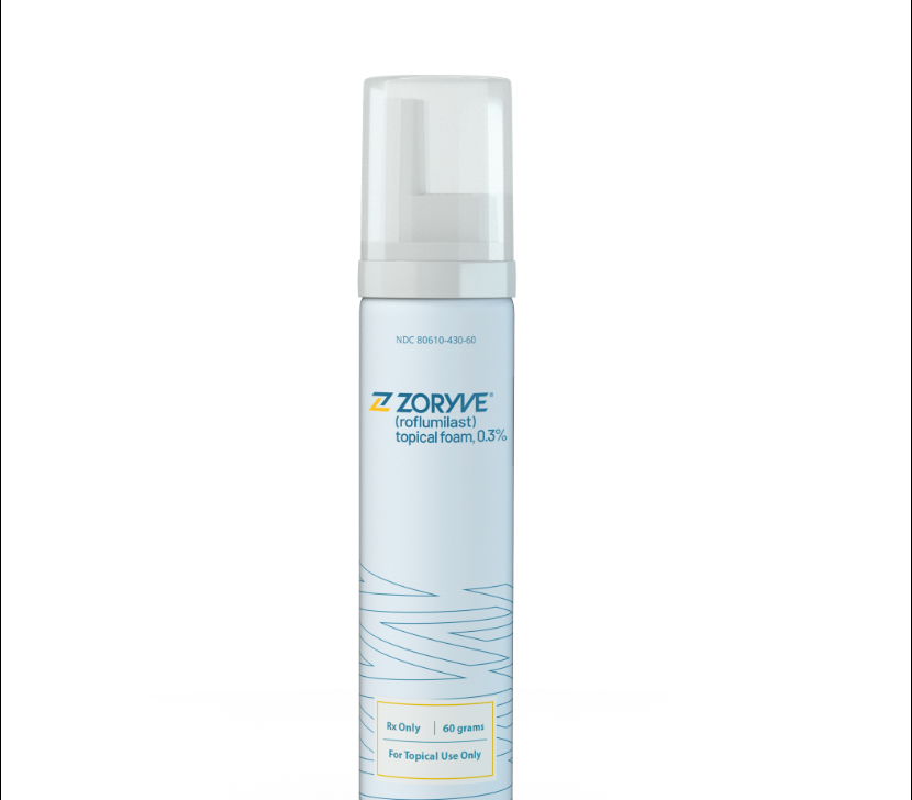 Zoryve (roflumilast) topical foam, 0.3%. Credit: Arcutis Biotherapeutics.